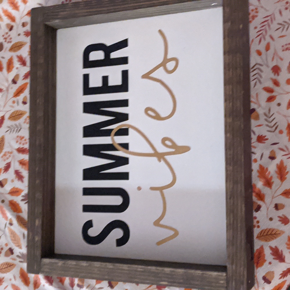 Summer vibes wooden sign Shadowbox Style Wall decor